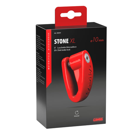 Lampa Stone XL, lucchetto bloccadisco - Perno  10 mm - Rosso 90591