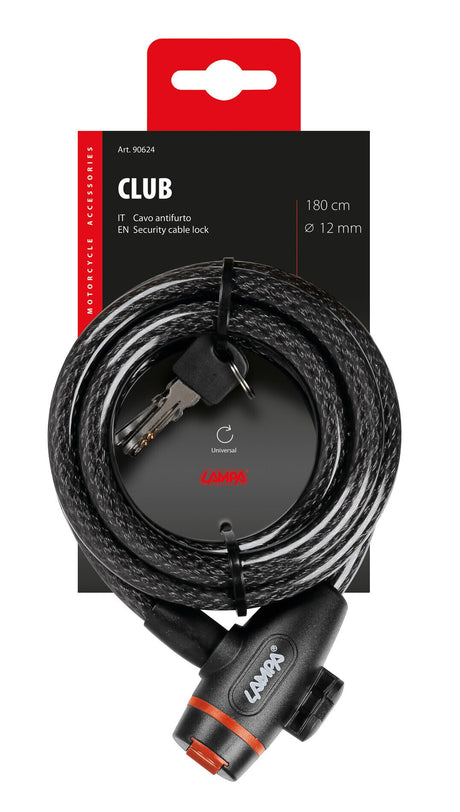 Lampa Club, cavo antifurto in acciaio  12 mm - 180 cm 90624