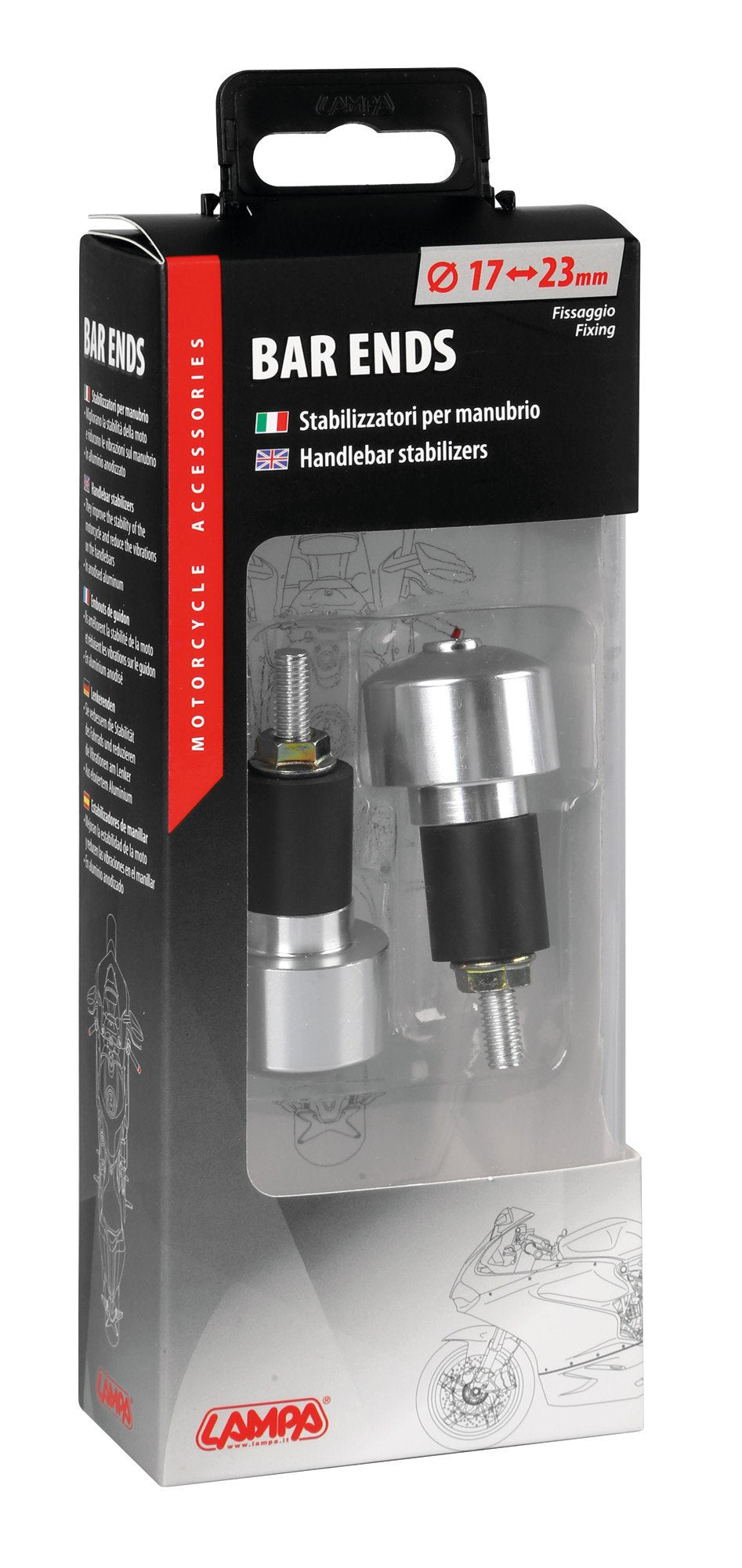 Lampa Stabilizzatori Manubrio Moto in Alluminio Anodizzato - Coppia
