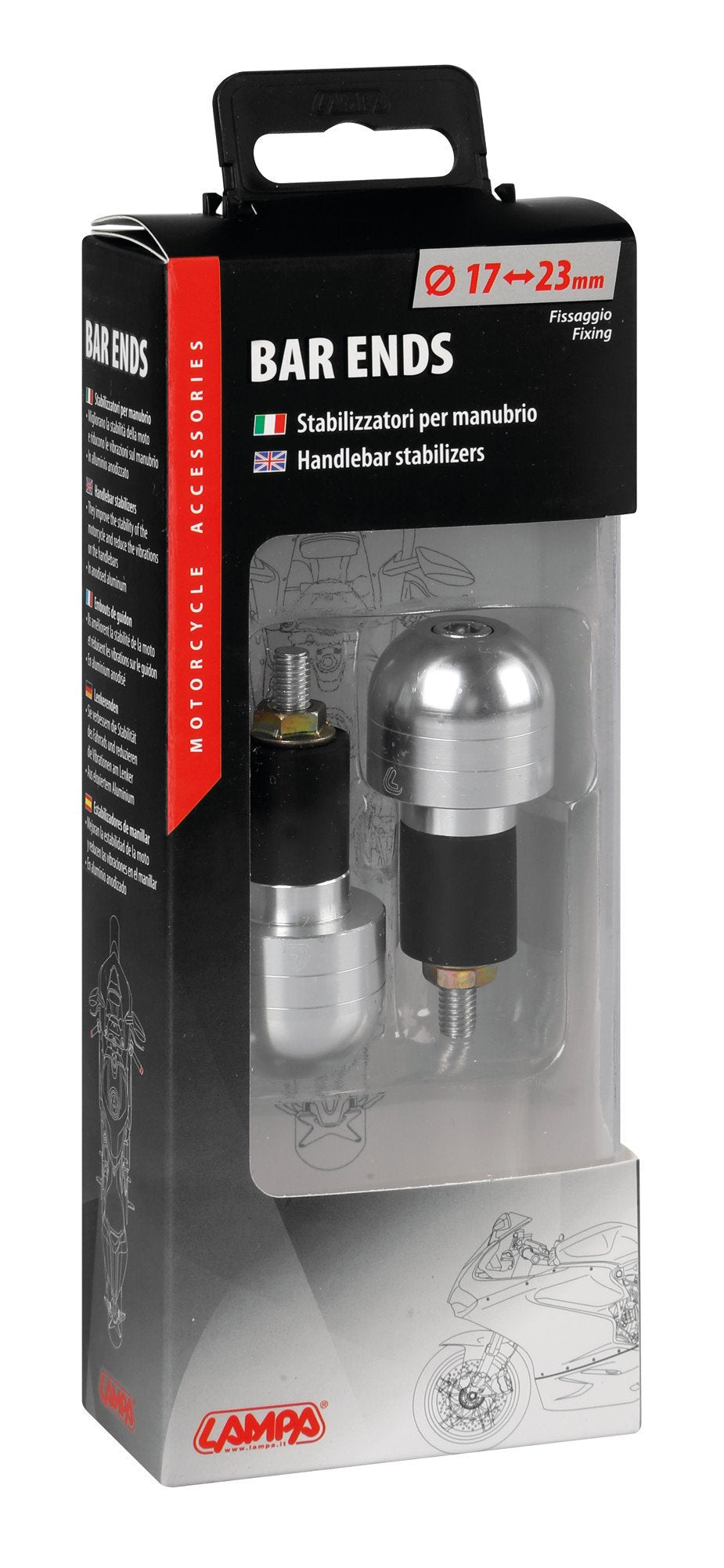 Lampa Stabilizzatori Manubrio Moto in Alluminio Anodizzato - Coppia