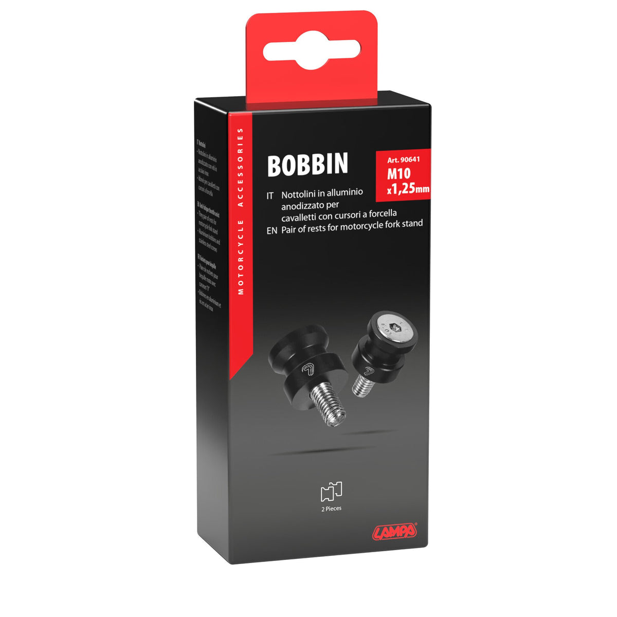 Lampa Coppia supporti cavalletto - 10x1,25 mm - Nero 90641