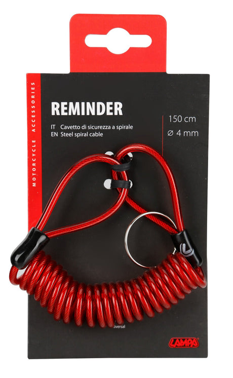 Lampa Reminder, cavetto di sicurezza a spirale - Rosso 90673