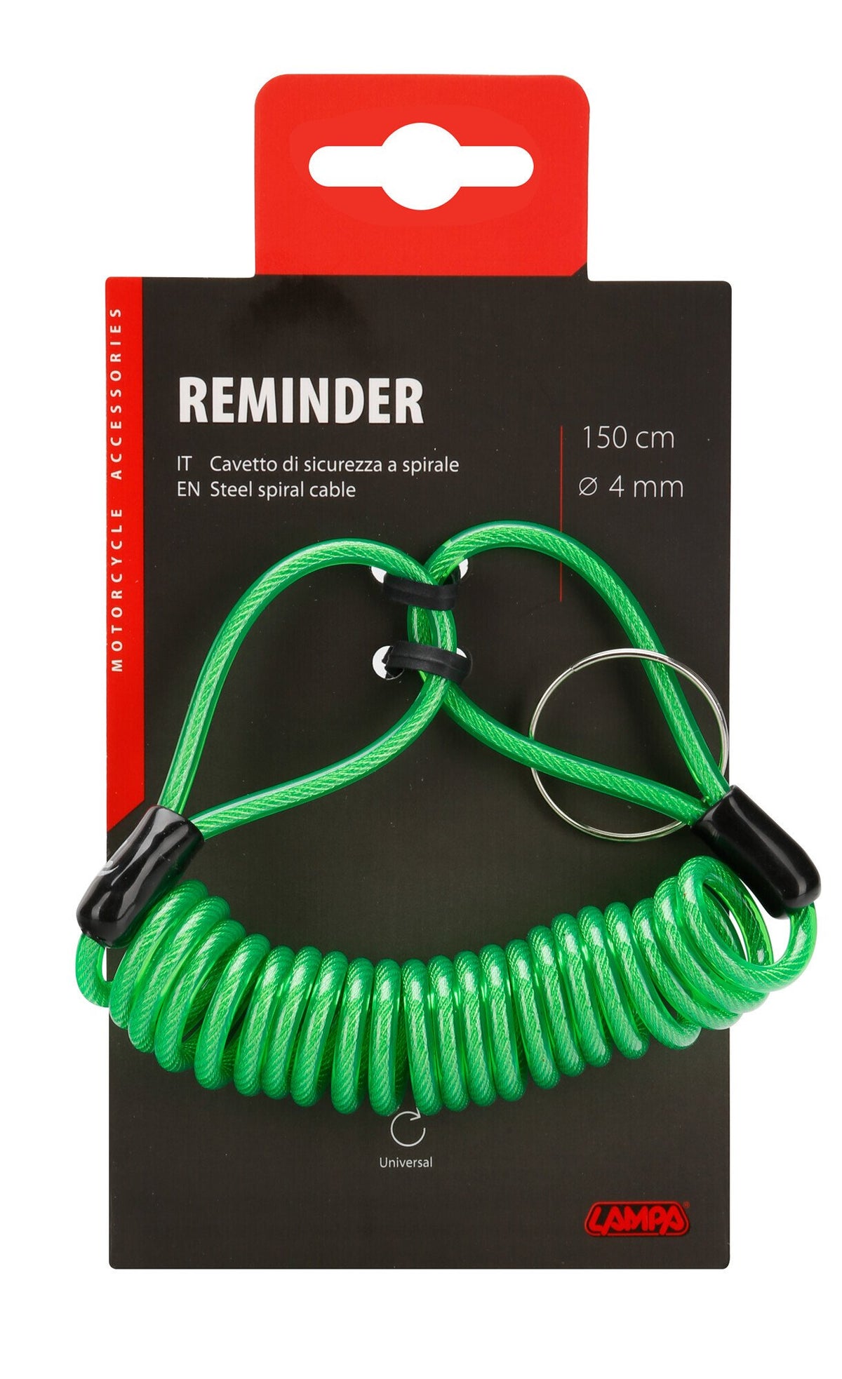 Lampa Reminder, cavetto di sicurezza a spirale - Verde 90675