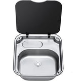Fregadero rectangular Dometic SNG 4237 para autocaravanas y caravanas con tapa de cristal de 420 x 370 mm 9102305034