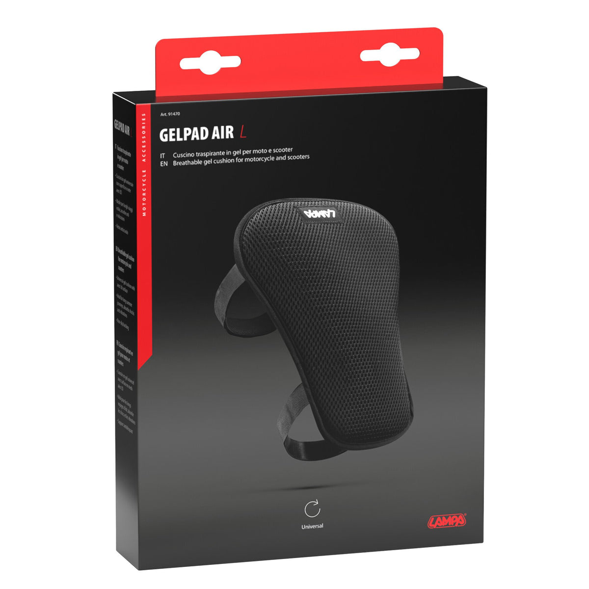 Lampa Gelpad Air, cuscino traspirante in gel per moto e scooter - L - 21x30 mm 91470