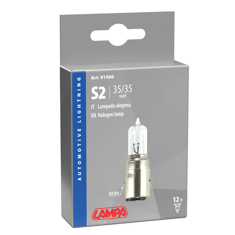 Lampa 12V Lampada alogena - S2 - 35/35W - BA20d - 1 pz - D/Blister 91500
