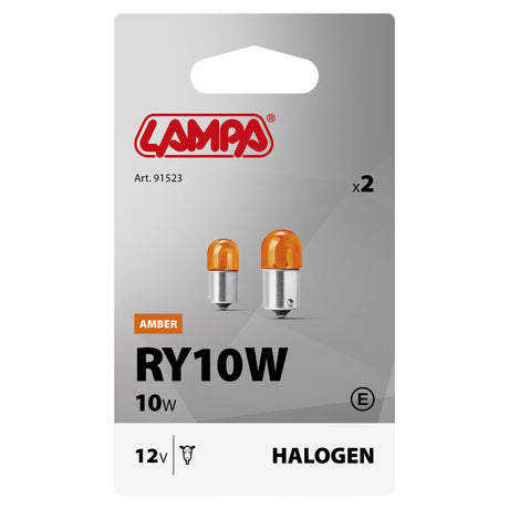 Lampa 12V Lampada sferica - RY10W - 10W - BAU15s - 2 pz - D/Blister - Arancio 91523