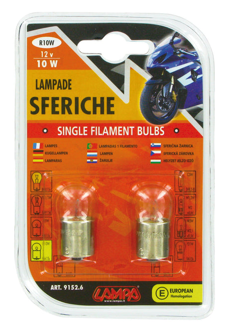 Lampa 12V Lampada sferica - R10W - 10W - BA15s - 2 pz - D/Blister 1526 91526