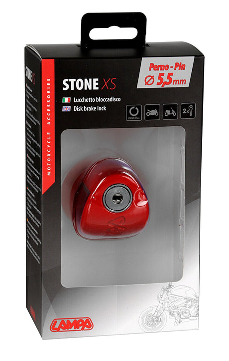 Lampa Stone XS, lucchetto bloccadisco - Perno diametro 5,5 mm - Rosso 91562