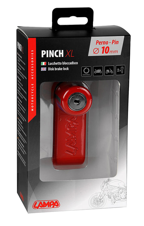Lampa Pinch XL, lucchetto bloccadisco - Perno diametro 10 mm - Rosso 91566