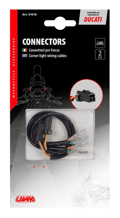 Lampa Connettori per indicatori di direzione, 2 pz - compatibile per - Ducati (type 2) 91610