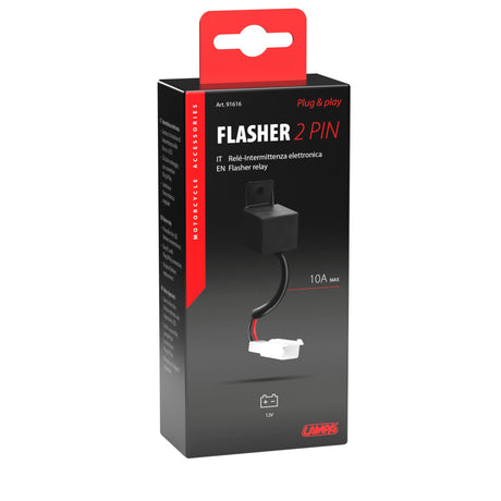 Lampa Flasher 2 Pin, intermittenza elettronica plug & play - 12V - 10A 91616