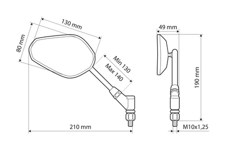 Lampa Trident, coppia specchi retrovisori 91635