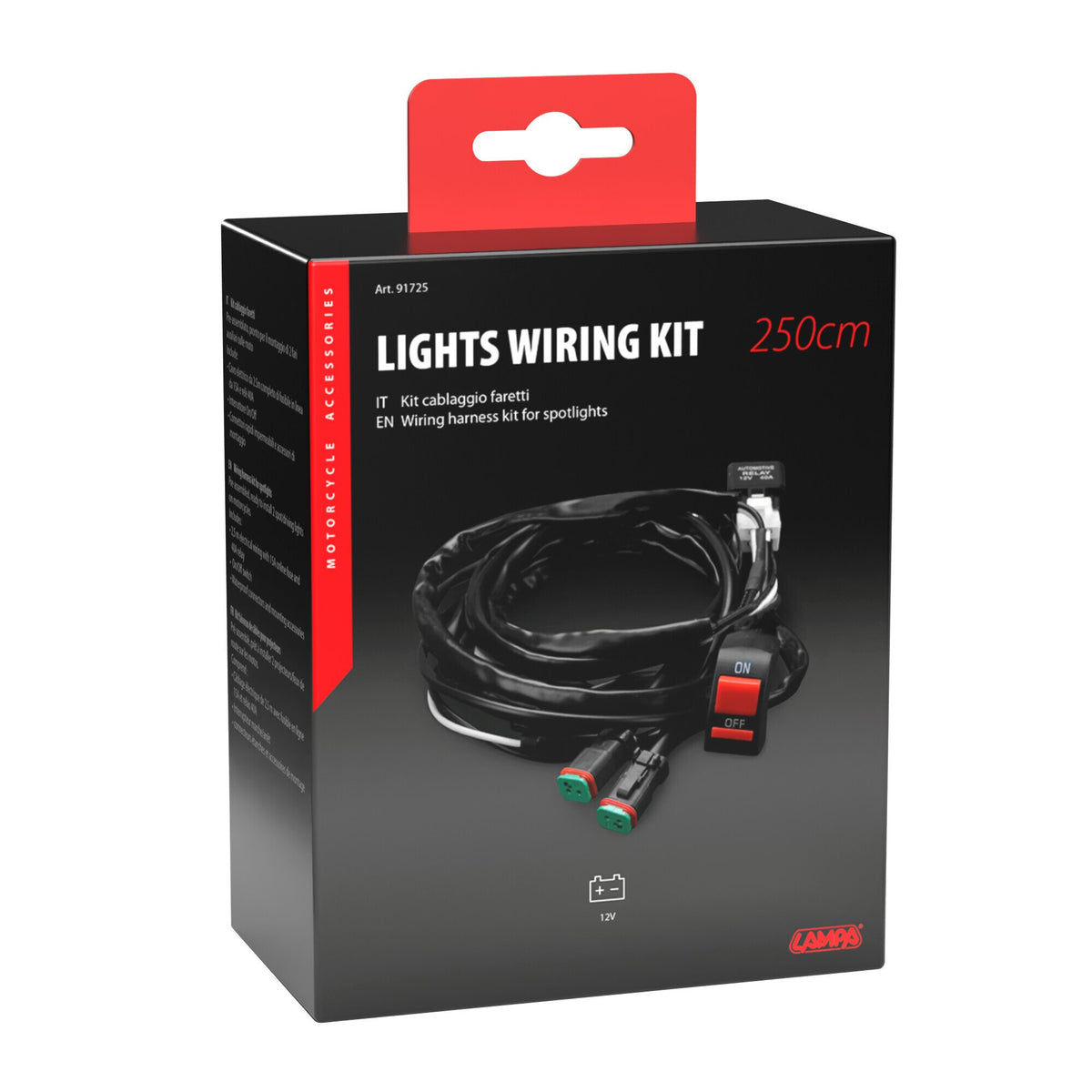Lampa Light Wiring Kit, kit cablaggio faretti per moto, 12V 91725