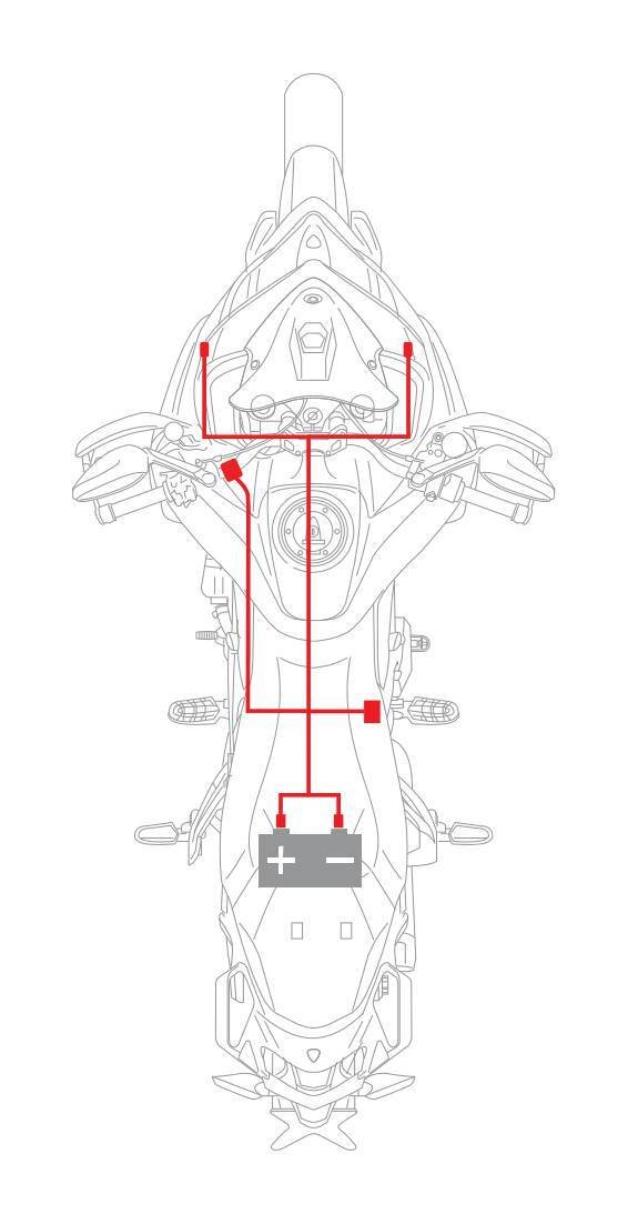Lampa Light Wiring Kit, kit cablaggio faretti per moto, 12V 91725
