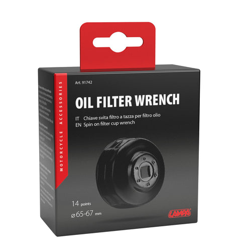 Lampa Chiave svita filtro a tazza per filtro olio per filtro  65-67 mm con 14 lati 91742