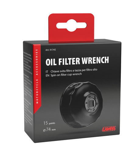 Lampa Chiave svita filtro a tazza per filtro olio per filtro  74 mm con 15 lati 91745