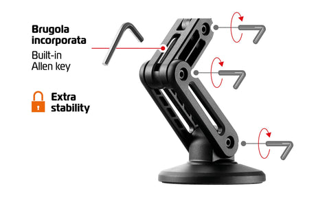 Optiline Mag Pro Fold, porta telefono magnetico con braccio orientabile e ripiegabile