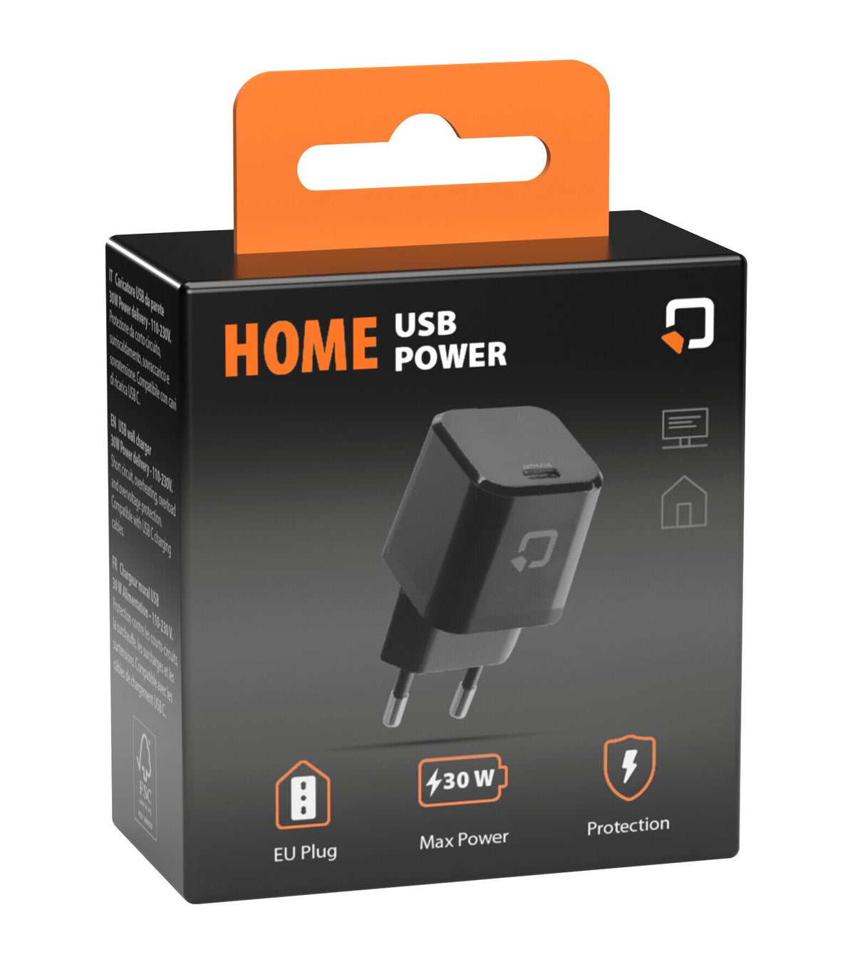 Optiline Home Usb Power, caricatore USB C da rete - PD - 30W - 110/230V