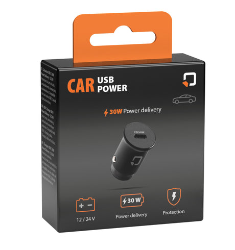 Optiline Car Usb Power, caricabatteria 1 porta Usb C - PD - 30W - 12/24V