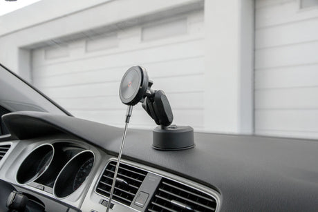 Optiline Mag Wireless Orbit, Porta telefono magnetico con ricarica wireless e attacco a ventosa adesiva