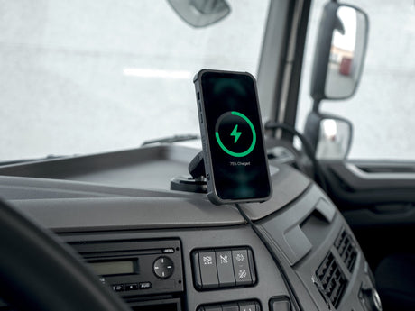 Optiline Mag Wireless Orbit, Porta telefono magnetico con ricarica wireless e attacco a ventosa adesiva