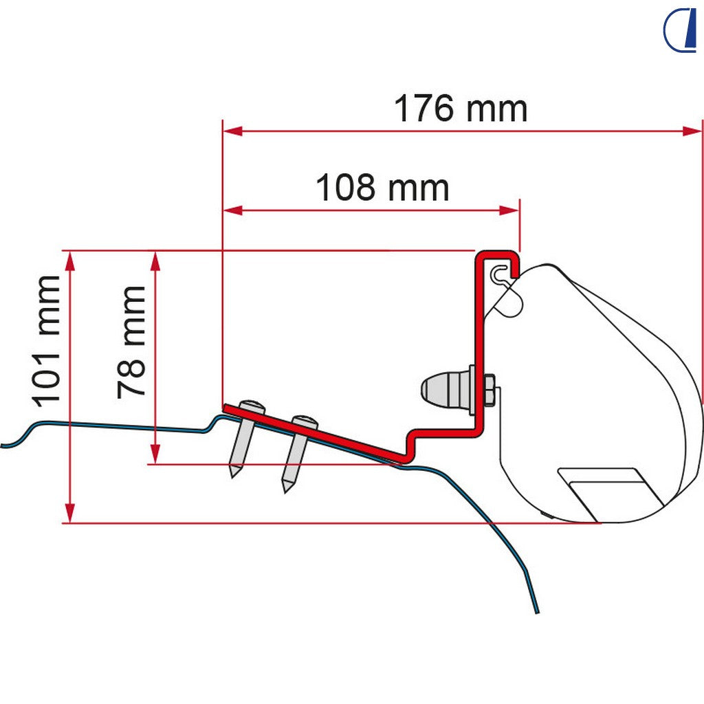 Fiamma Kit staffe per F35Pro su Ford Custom Cap Coast / Capland / Caplife
