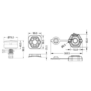 Osculati 360-Grad-Navigationslicht, tragbar, weiß, Bajonettanschluss 11.139.41