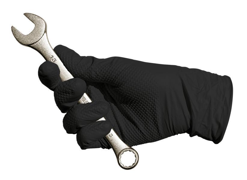 Vam Box 50 guanti Diamond Grip nitrile nero taglia L