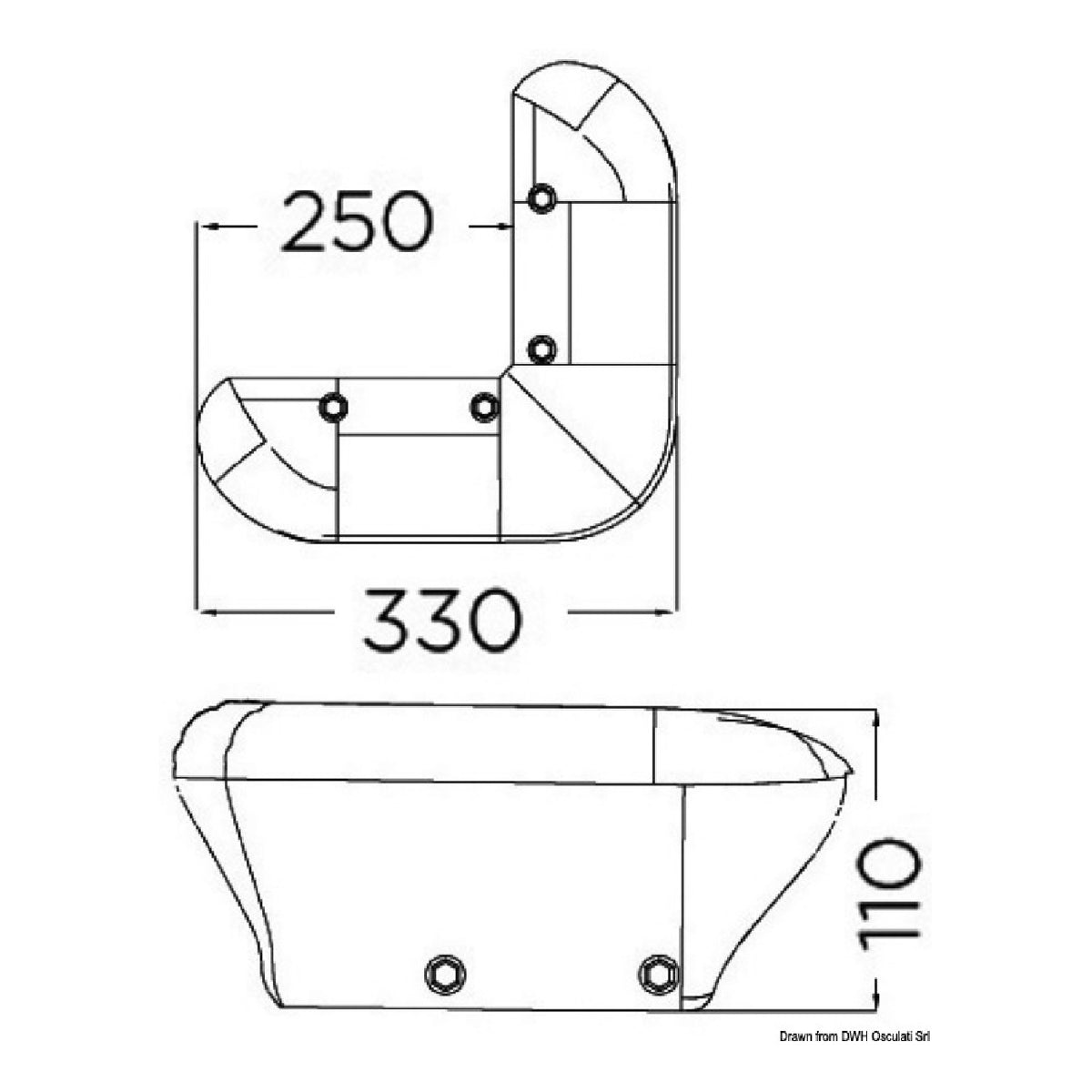 Protezione per pontile 330 mm blu