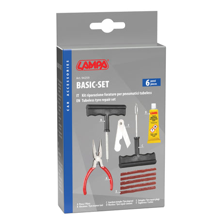 Lampa Basic-set, kit riparazione forature pneumatici tubeless 94259
