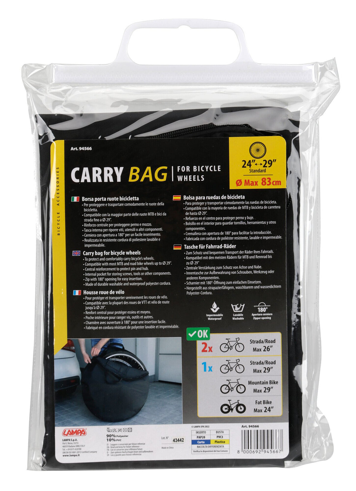 Lampa Borsa porta ruote bicicletta 94566