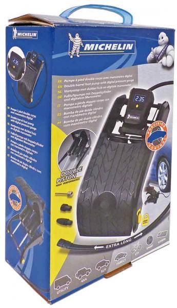 Michelin Doppelzylinder-Fußpumpe mit digitalem Manometer