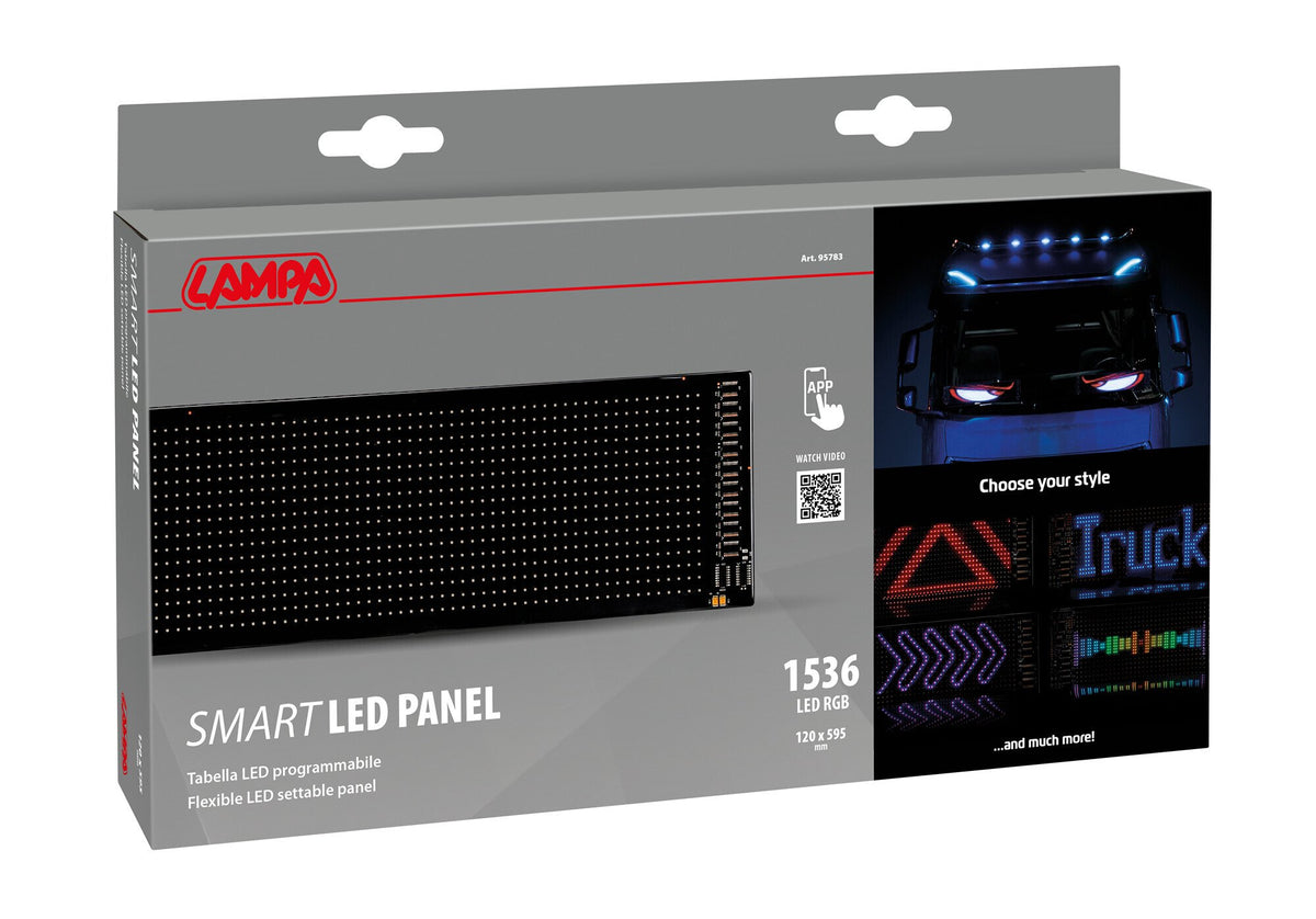 Lampa Smart Led Panel, tabella Led programmabile - 1536 Led - 120x595 mm 95783