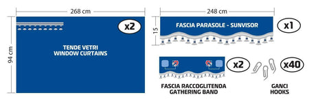 Lampa Premiere smart cabin, set tende microfibra per camion - Nero 96005