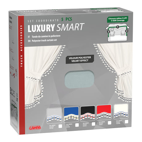 Lampa Luxury Smart, set tende in poliestere per camion - Argento/Blu 96033