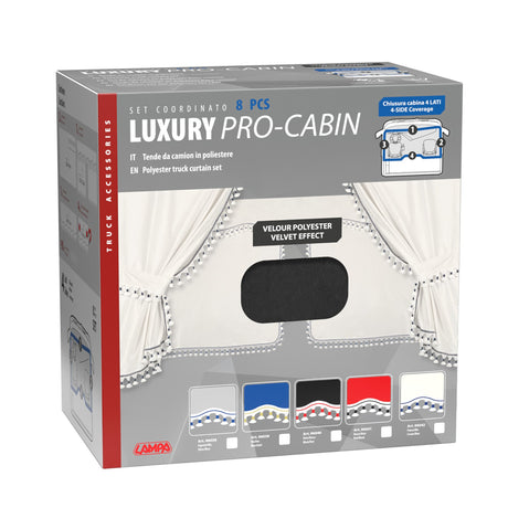 Lampa Luxury Pro-Cabin, set tende in poliestere per camion - Nero/Rosso 96040