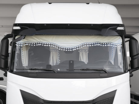Lampa Luxury Pro-Cabin, set tende in poliestere per camion - Panna/Blu 96042