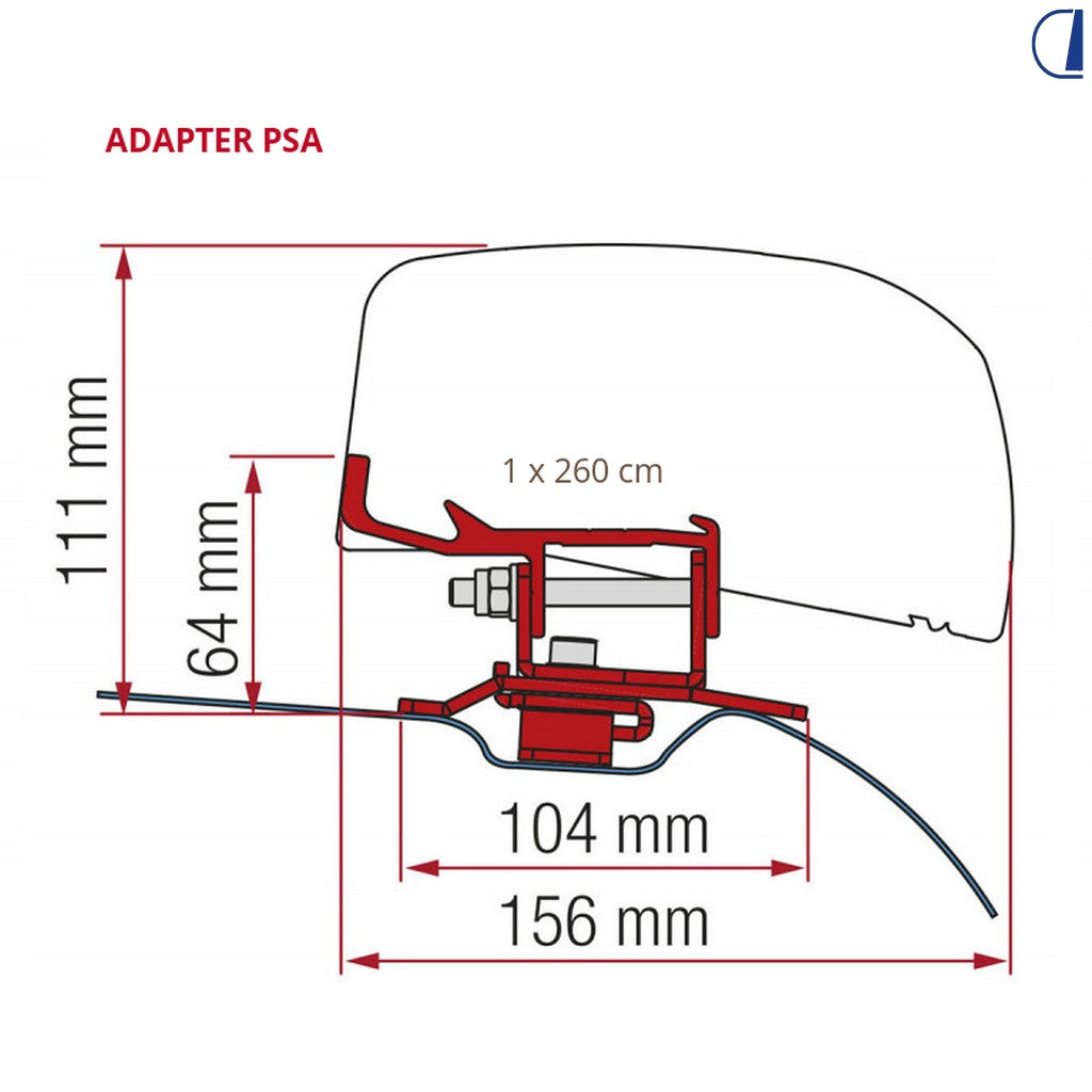 Fiamma Adattatore tendalino F40 per veicoli Stellantis PSA 260 cm