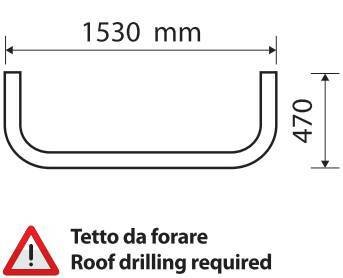 Barra portafari tetto Type 1 Mercedes Actros MP3 (06/08>12/13) Tetto da forare
