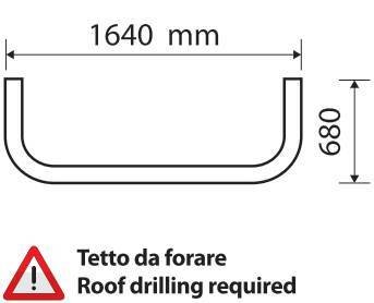 Barra portafari tetto Type 2 Daf XF 105 02/04>12/14 Space Tetto forare