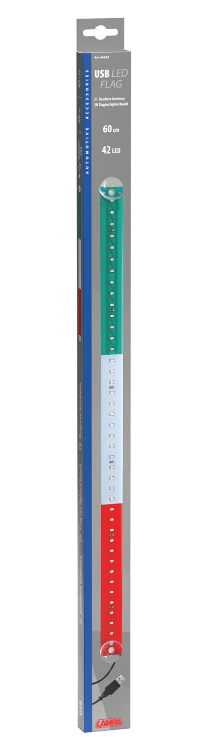 Lampa Bandiera luminosa 60 cm, 42 Led, USB - Italia 96963
