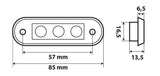 Lampa Luce ingombro a 3 Led, montaggio ad incasso, 12/24V - Bianco 97003