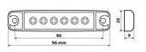 Lampa Luce di Ingombro 6 LED 12/24V Bianca