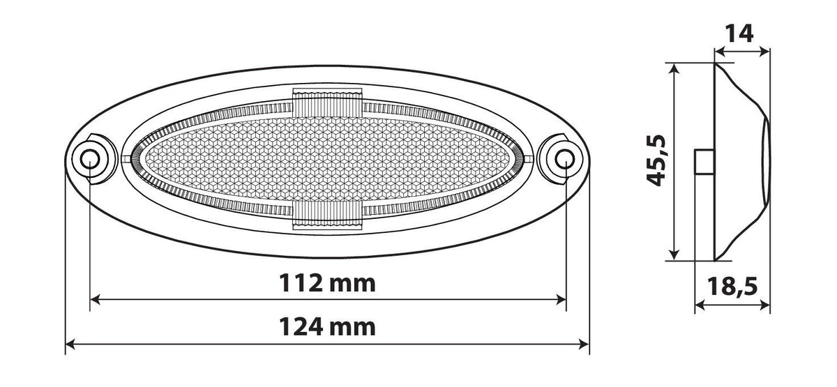 Lampa Luce di Ingombro 4 LED 12/24V Bianco - Montaggio Superficiale