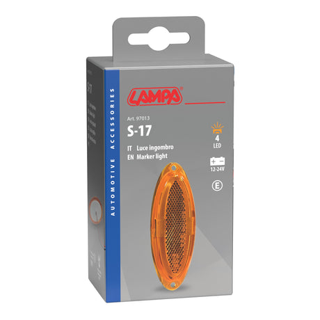 Lampa Luce ingombro a 4 led, montaggio in superficie, 12/24V - Arancio 97013