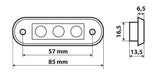 Lampa Luce Ingombro 3 LED 12/24V Bianca Incasso - Conf. da 20 pz