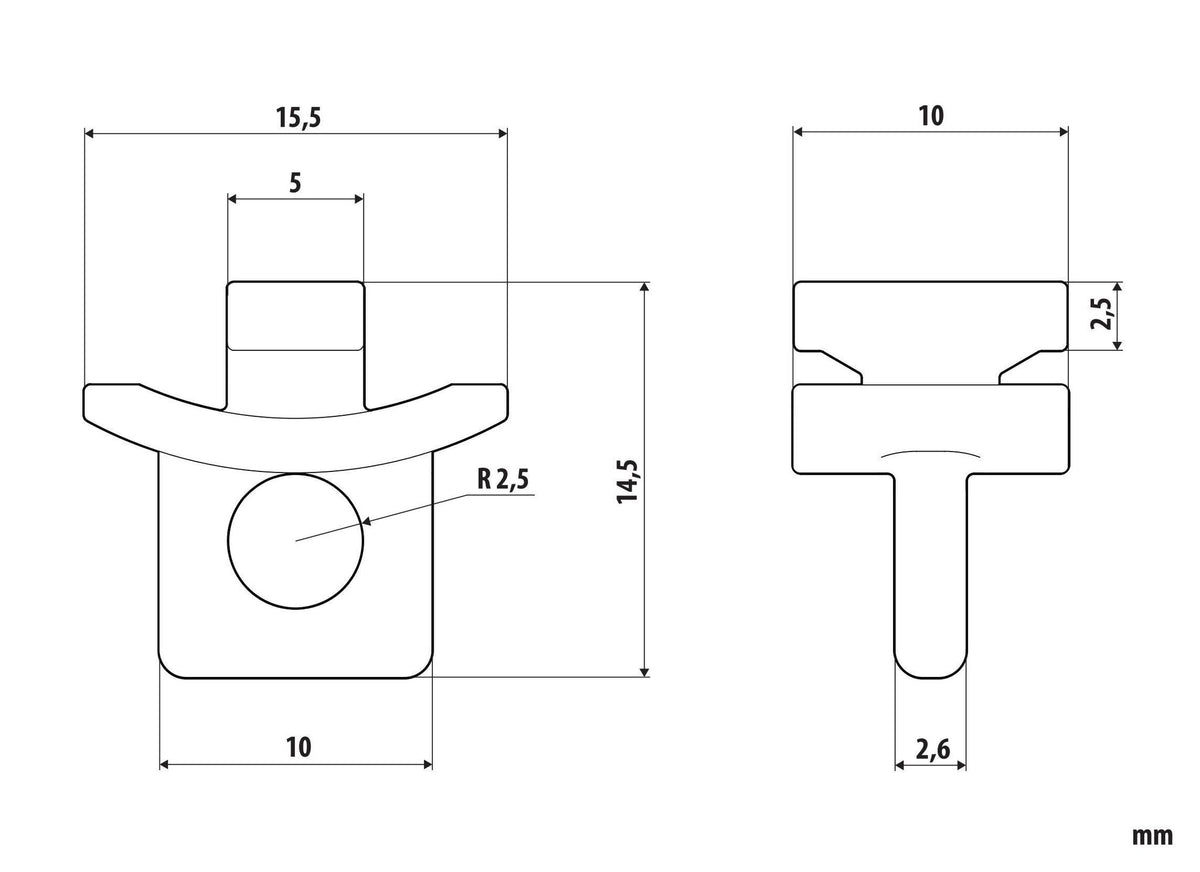 Lampa F-2, set 10 fermi per binario tipo "U" - 6 mm 97117