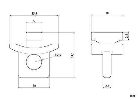 Lampa F-2, set 10 fermi per binario tipo "U" - 6 mm 97117