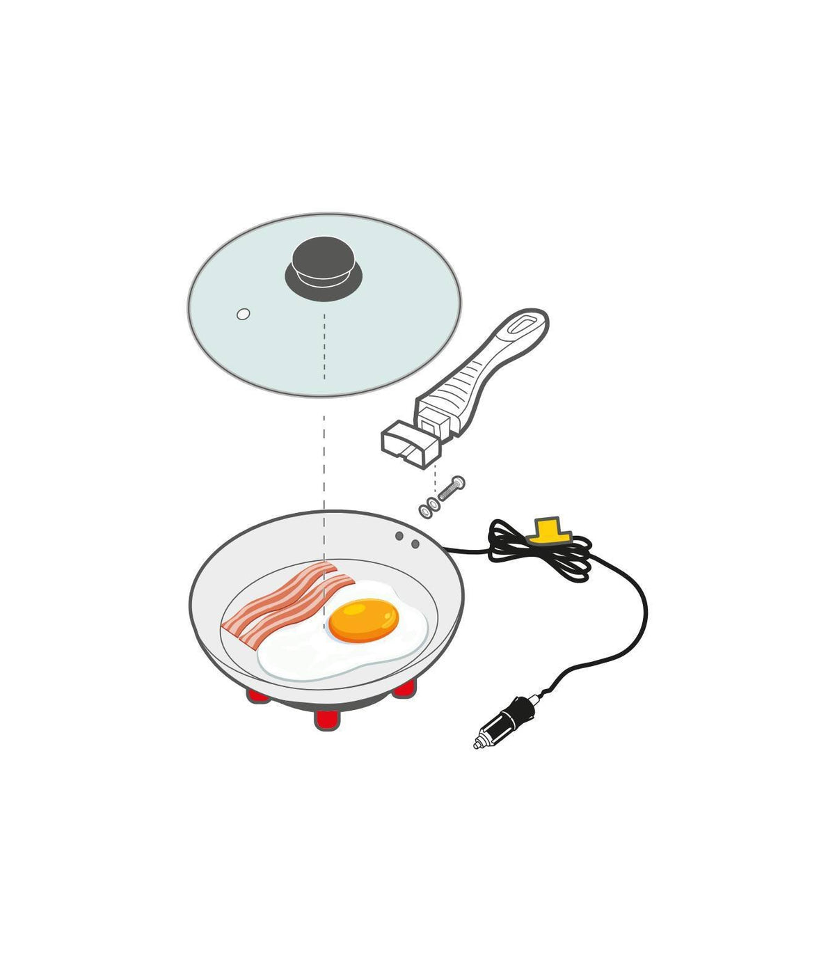 Lampa Electric Frying Pan, padella elettrica -  20 cm - 12V - 180W - 13A 97124